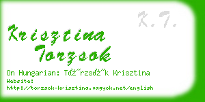 krisztina torzsok business card